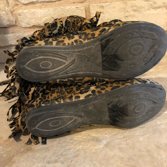 Leopard fringe boots - Picture 3 of 3